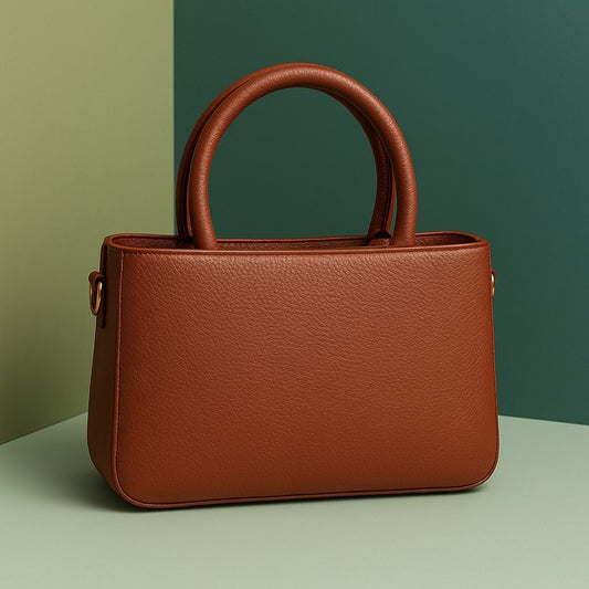 FLB-011   Foxyzz Caramel Structured Top Handle Bag